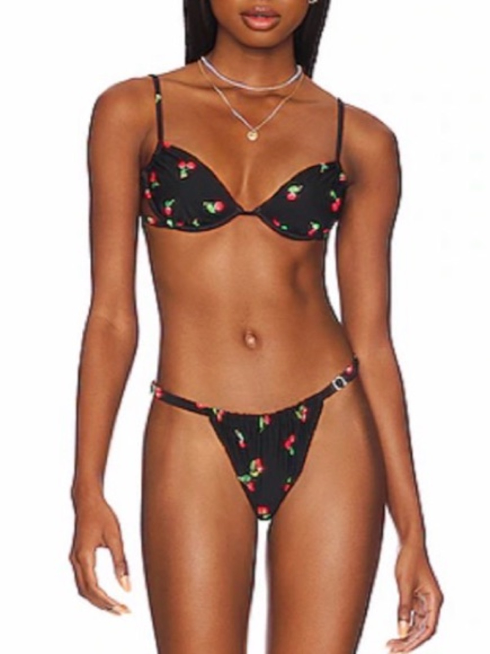 WeWoreWhat Black Cherry Print Bikini Set